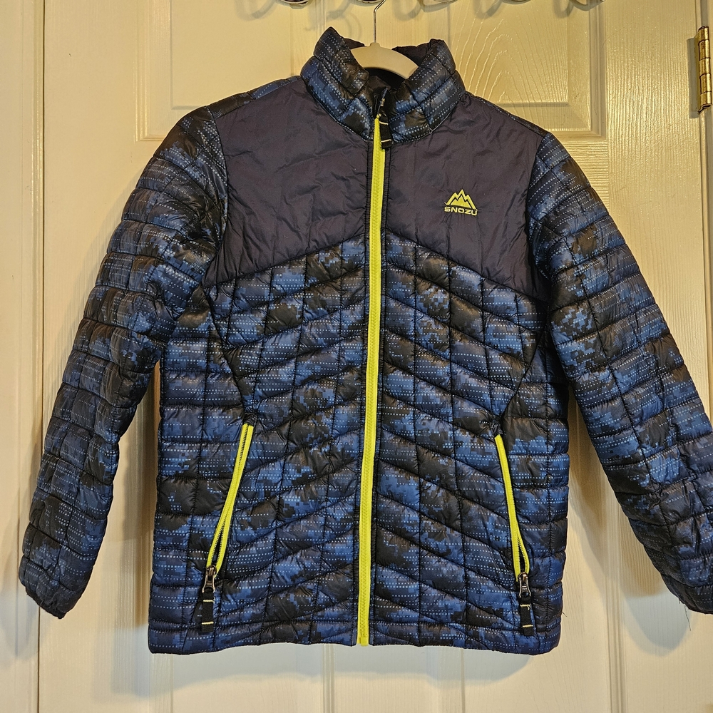 Snozu Kids Navy and Yellow Puffer Jacket